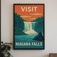 Visit Niagara Falls Retro Travel Adventure Travel Poster PosterGoat