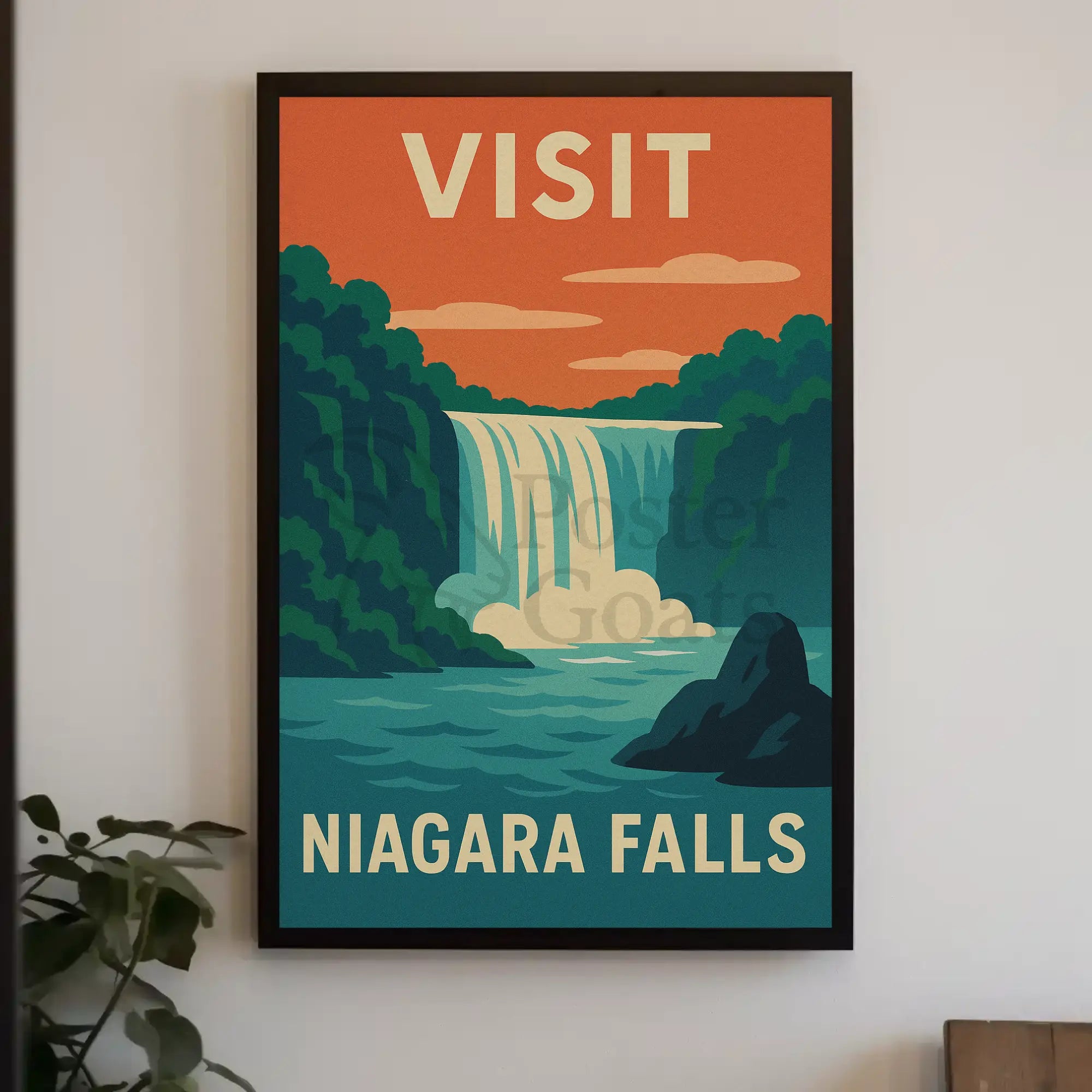 Visit Niagara Falls Retro Travel Adventure Travel Poster PosterGoat