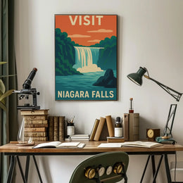 Visit Niagara Falls Retro Travel Adventure Travel Poster PosterGoat