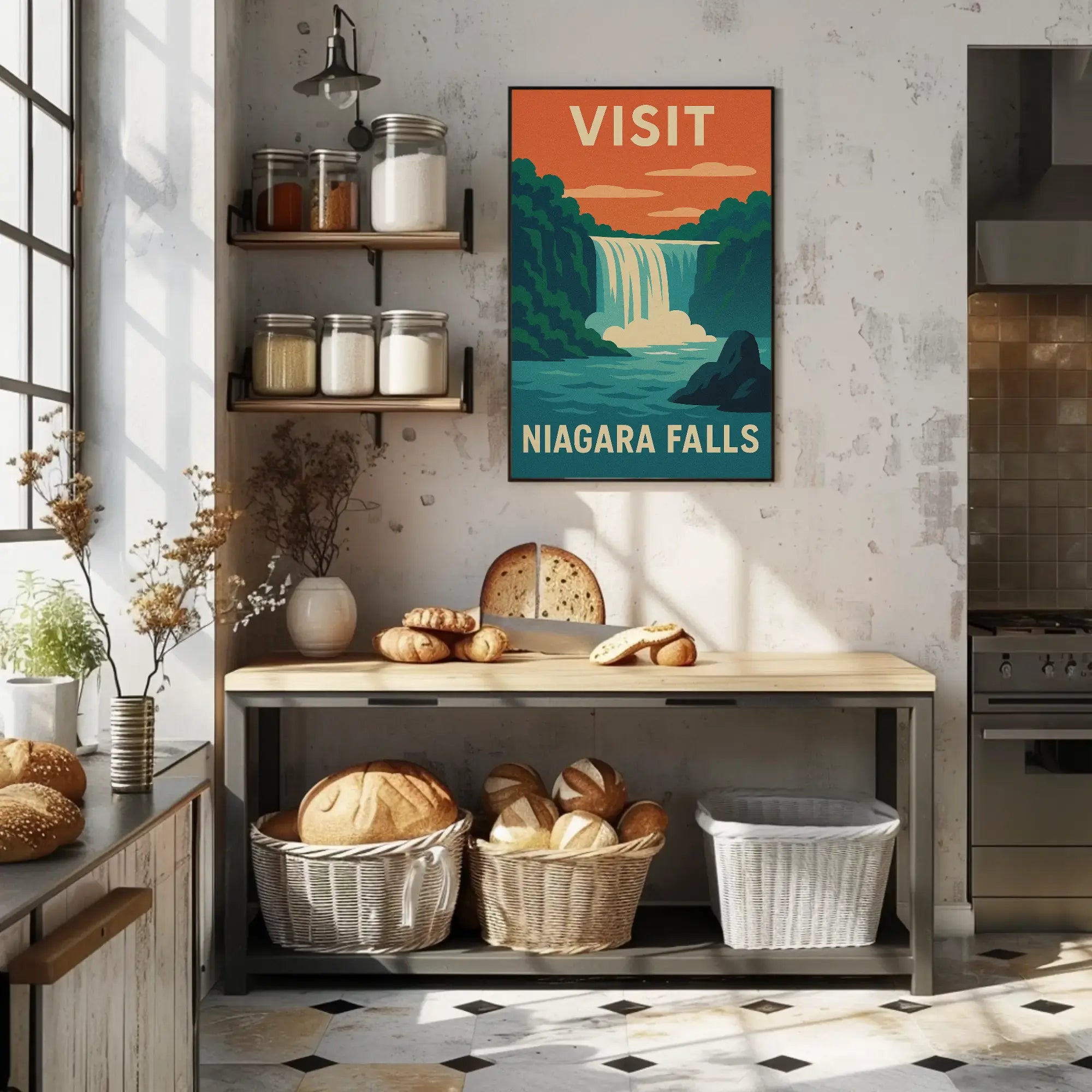 Visit Niagara Falls Retro Travel Adventure Travel Poster PosterGoat