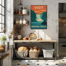 Visit Niagara Falls Retro Travel Adventure Travel Poster PosterGoat