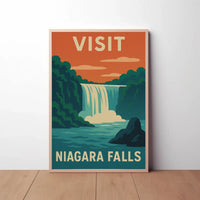 Visit Niagara Falls Retro Travel Adventure Travel Poster PosterGoat