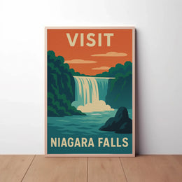 Visit Niagara Falls Retro Travel Adventure Travel Poster PosterGoat