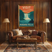 Visit Niagara Falls Retro Travel Adventure Travel Poster PosterGoat