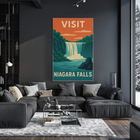 Visit Niagara Falls Retro Travel Adventure Travel Poster PosterGoat