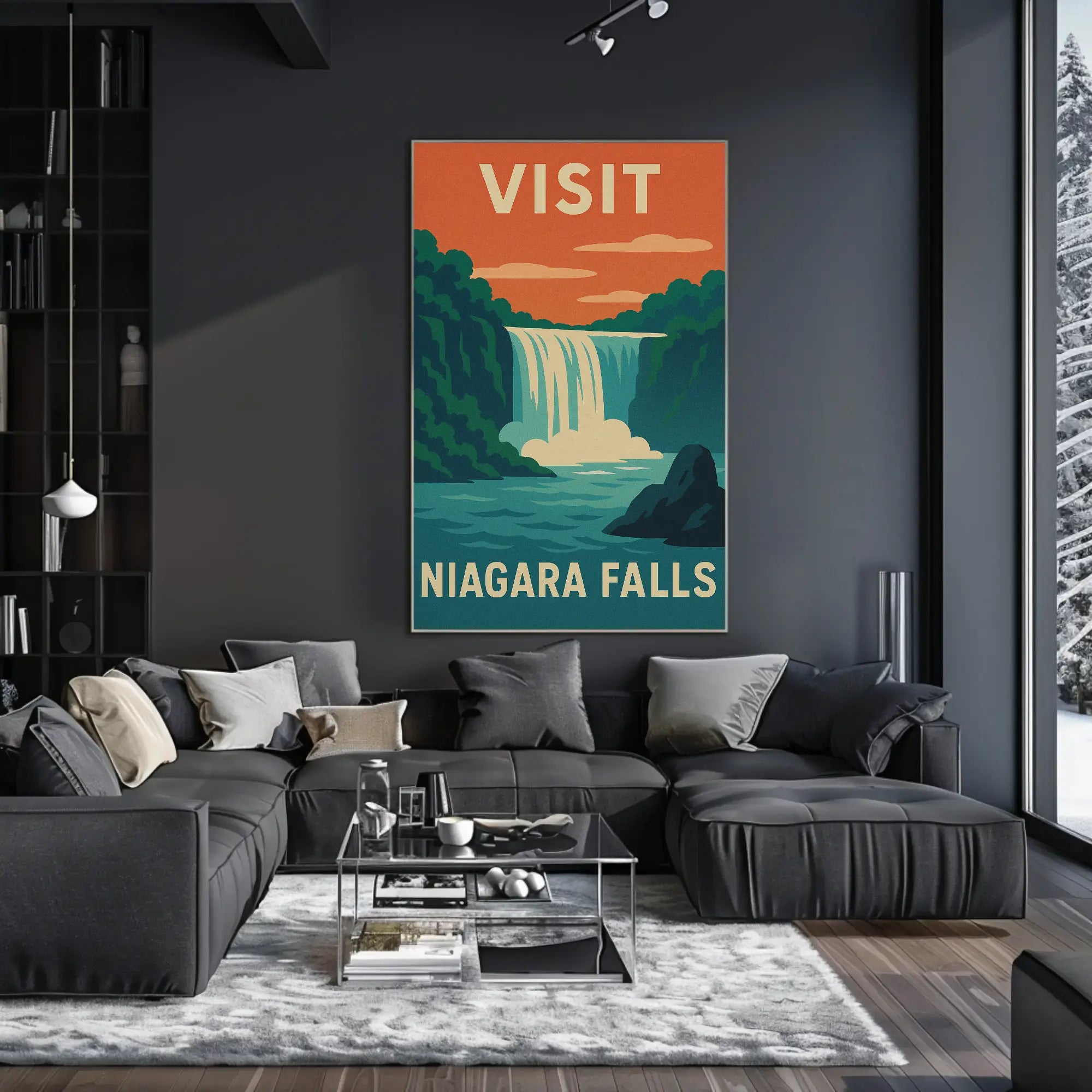 Visit Niagara Falls Retro Travel Adventure Travel Poster PosterGoat