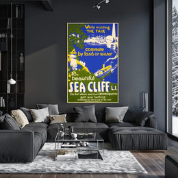 Visit Scenic Sea Cliff: Vintage Long Island Travel Poster PosterGoat