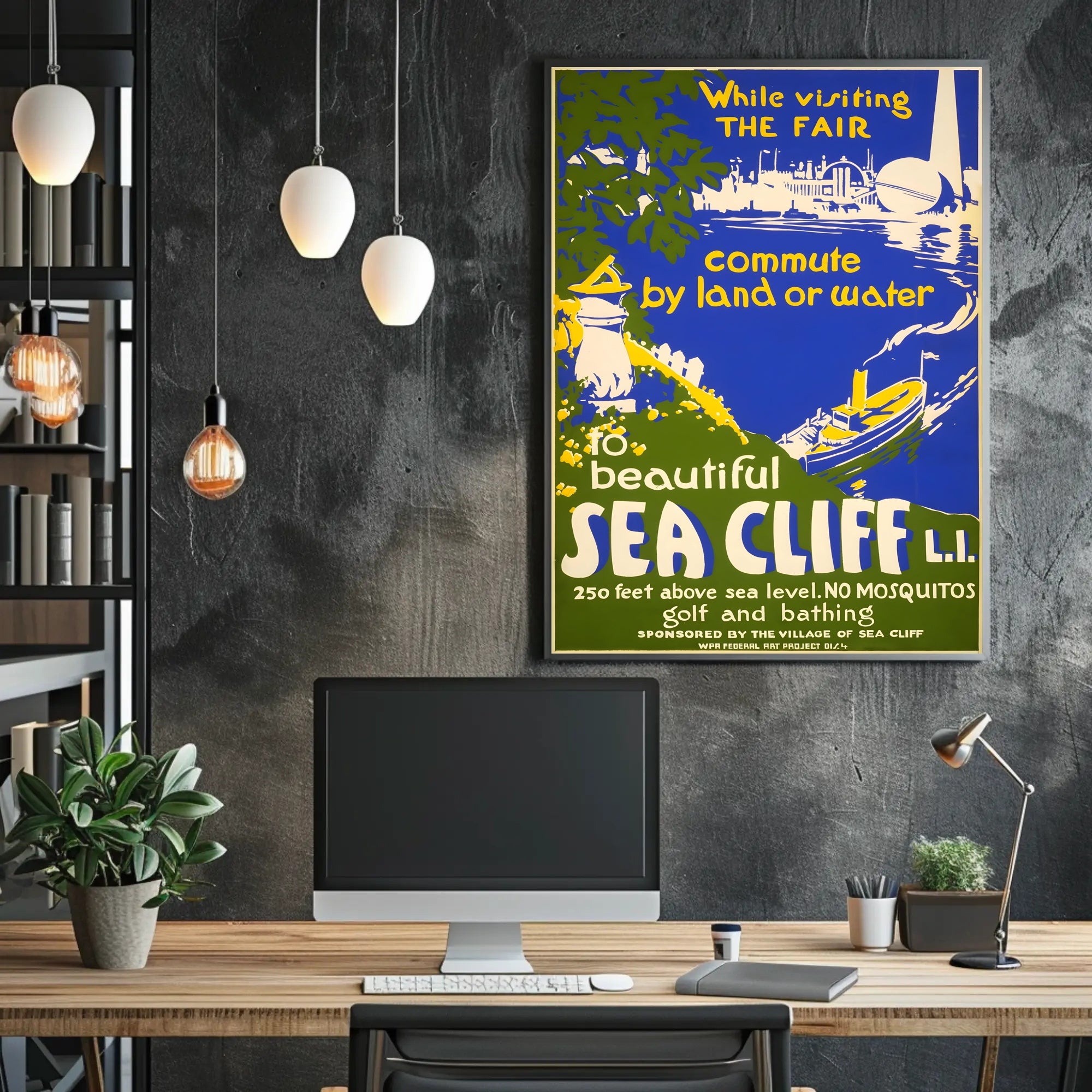 Visit Scenic Sea Cliff: Vintage Long Island Travel Poster PosterGoat