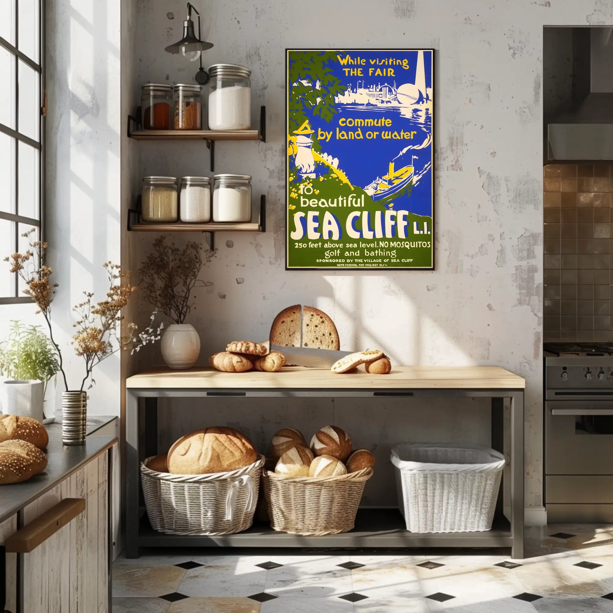 Visit Scenic Sea Cliff: Vintage Long Island Travel Poster PosterGoat