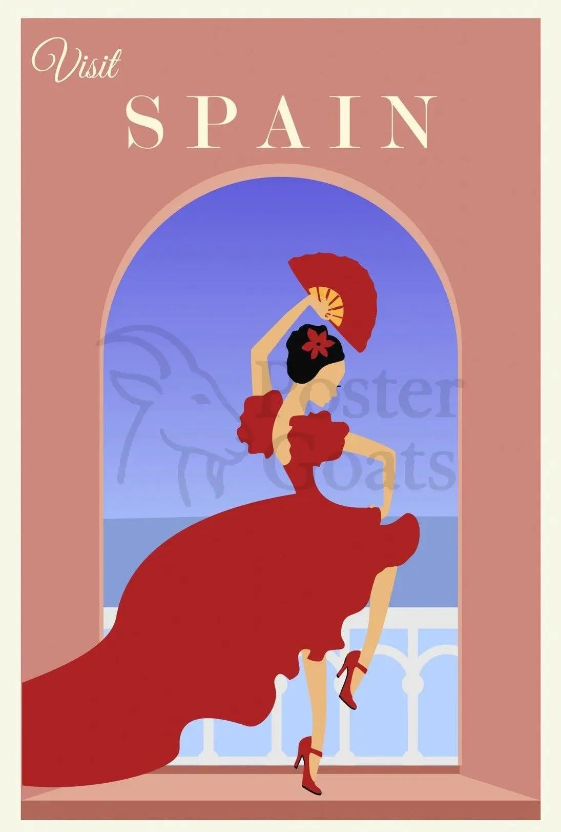 Visit Spain Flamenco Dance Travel Poster PosterGoat