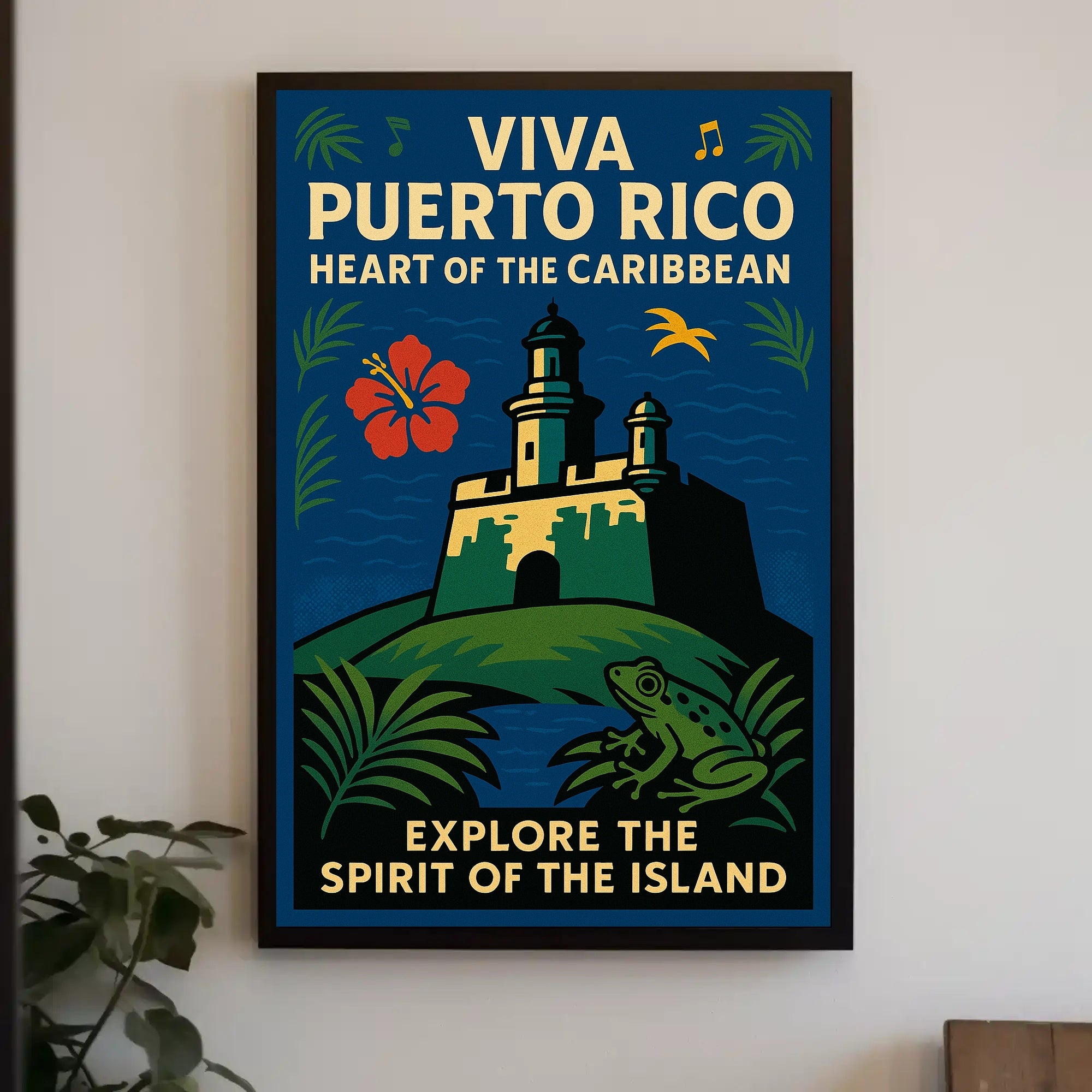 Viva Puerto Rico Vintage Wall Art Print PosterGoat