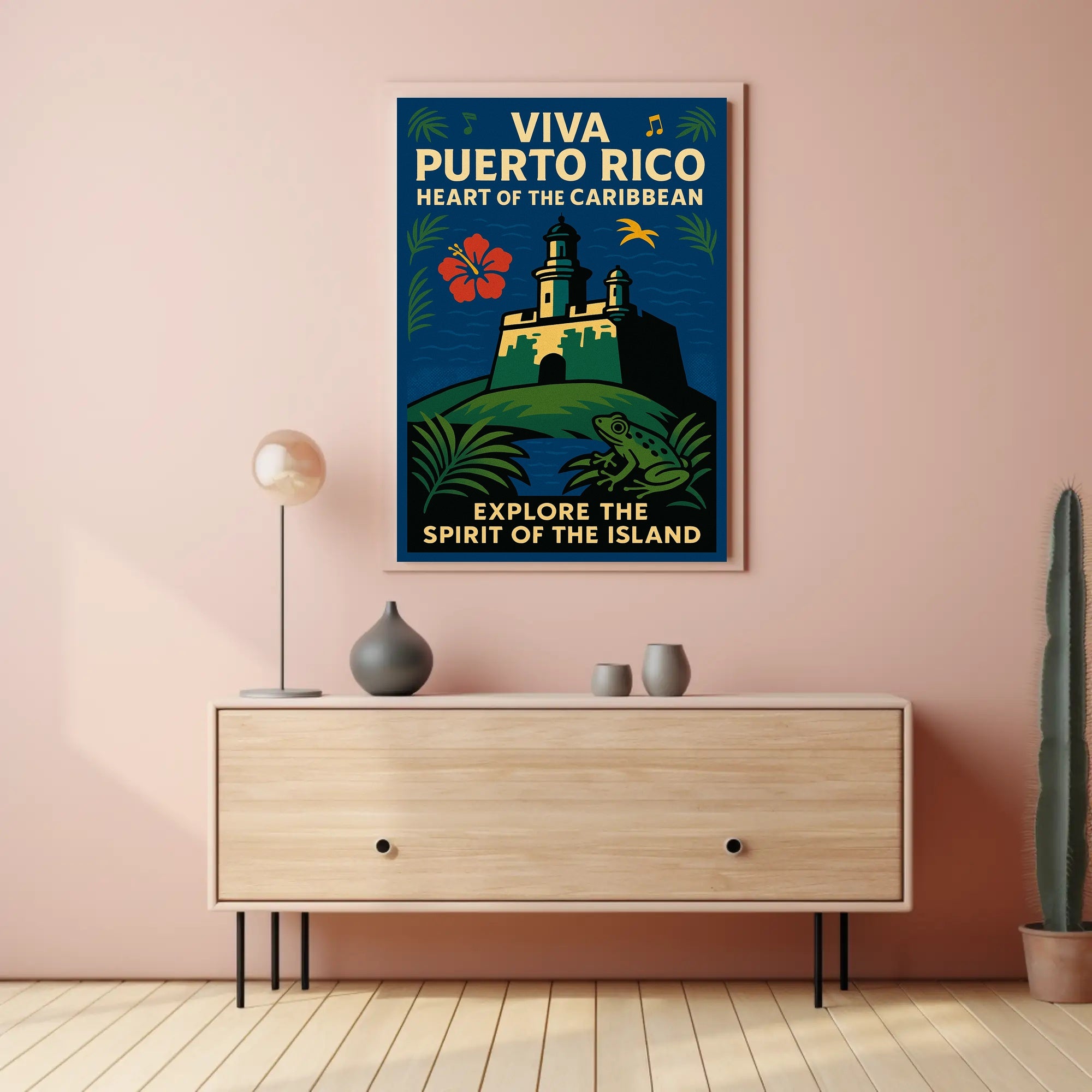 Viva Puerto Rico Vintage Wall Art Print PosterGoat