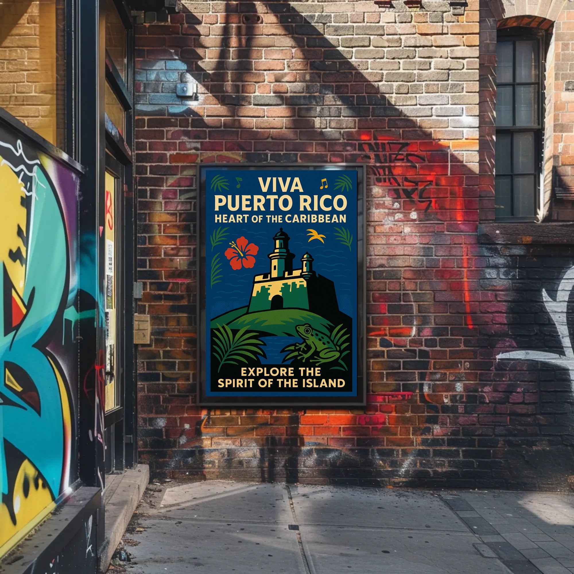 Viva Puerto Rico Vintage Wall Art Print PosterGoat