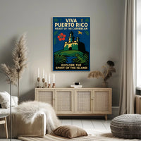 Viva Puerto Rico Vintage Wall Art Print PosterGoat