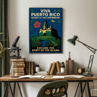 Viva Puerto Rico Vintage Wall Art Print PosterGoat