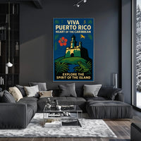 Viva Puerto Rico Vintage Wall Art Print PosterGoat