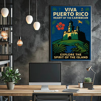 Viva Puerto Rico Vintage Wall Art Print PosterGoat