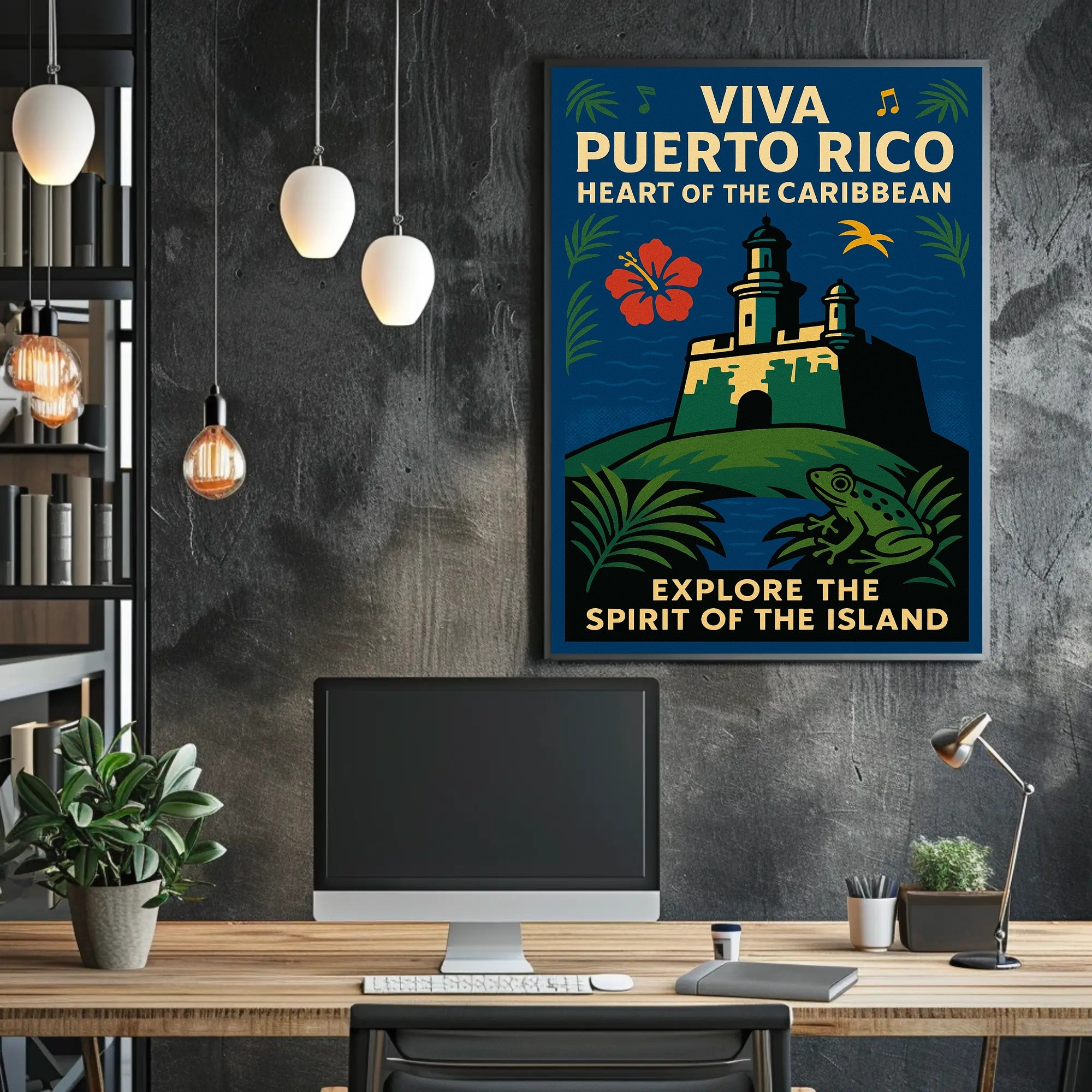 Viva Puerto Rico Vintage Wall Art Print PosterGoat