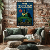 Viva Puerto Rico Vintage Wall Art Print PosterGoat