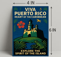 Viva Puerto Rico Vintage Wall Art Print PosterGoat