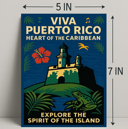 Viva Puerto Rico Vintage Wall Art Print PosterGoat