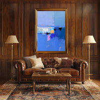 Vivid Blue Horizon Abstract Artistic Poster PosterGoat
