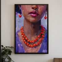 Vivid Impressionistic Portrait of Woman's Face in Artistic Poster PosterGoat