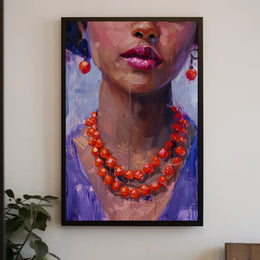 Vivid Impressionistic Portrait of Woman's Face in Artistic Poster PosterGoat