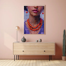 Vivid Impressionistic Portrait of Woman's Face in Artistic Poster PosterGoat
