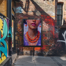 Vivid Impressionistic Portrait of Woman's Face in Artistic Poster PosterGoat
