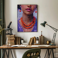 Vivid Impressionistic Portrait of Woman's Face in Artistic Poster PosterGoat