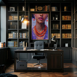 Vivid Impressionistic Portrait of Woman's Face in Artistic Poster PosterGoat