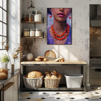 Vivid Impressionistic Portrait of Woman's Face in Artistic Poster PosterGoat