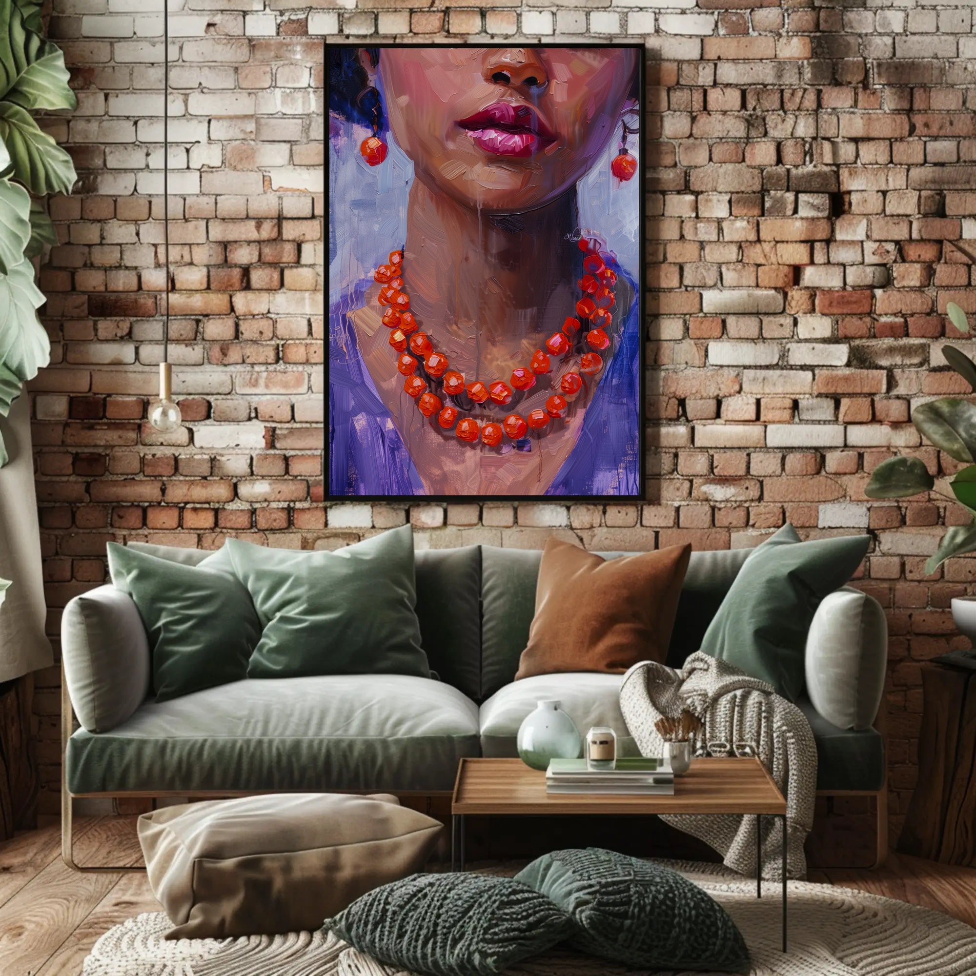 Vivid Impressionistic Portrait of Woman's Face in Artistic Poster PosterGoat