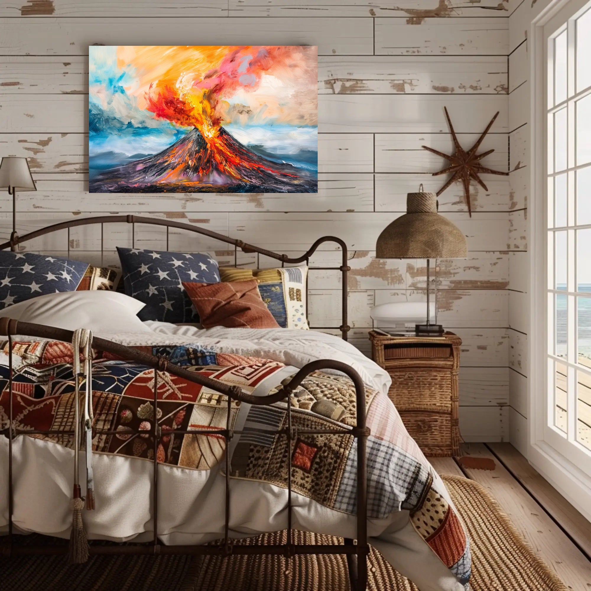 Volcanic Eruption Art: Dramatic Natural Phenomena Artistic Poster PosterGoat