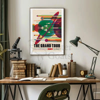 Voyager Grand Tour Retro Futuristic Sci-Fi Poster PosterGoat