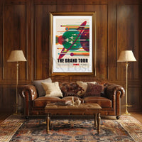 Voyager Grand Tour Retro Futuristic Sci-Fi Poster PosterGoat