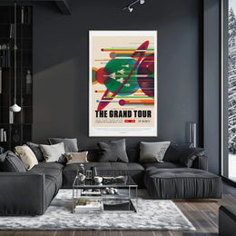 Voyager Grand Tour Retro Futuristic Sci-Fi Poster PosterGoat