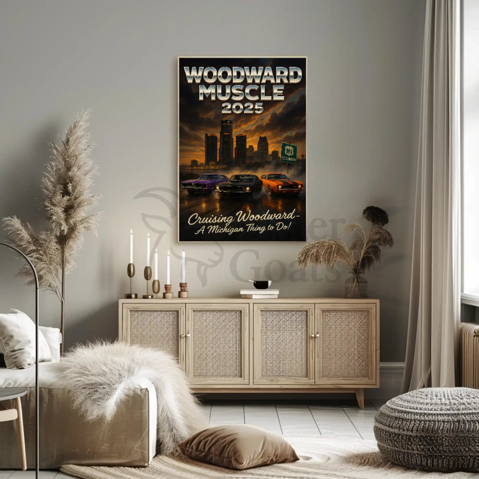 WOODWARD MUSCLE 2025 Heritage Car Culture Poster PosterGoat