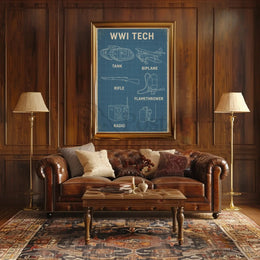 WWI Tech Blueprint Historical or Presidential Poster PosterGoat