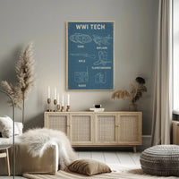 WWI Tech Blueprint Historical or Presidential Poster PosterGoat