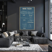 WWI Tech Blueprint Historical or Presidential Poster PosterGoat