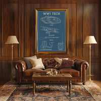 WWI Technology Schematic Art Print Historical Poster PosterGoat