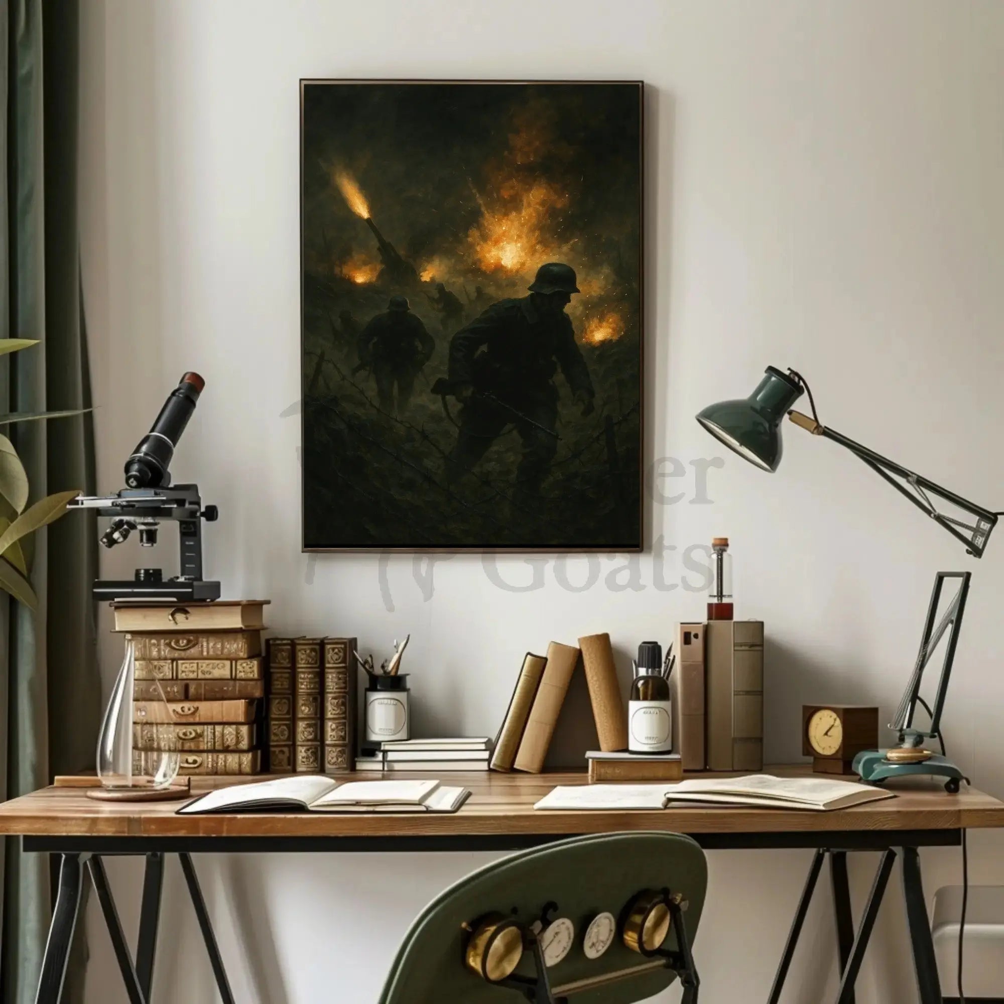 WWII Battlefield Art Poster for Historical Enthusiasts PosterGoat