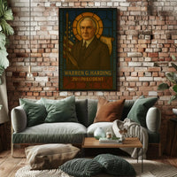 Warren G. Harding Stained Glass Presidential Poster PosterGoat