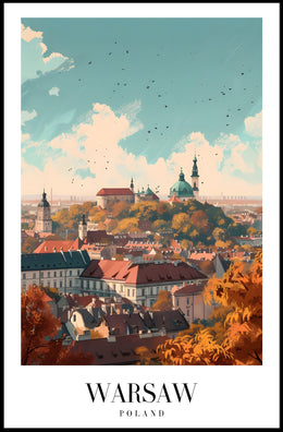 Warsaw Cityscape Vibrant Illustration Urban or Cityscape Poster PosterGoat