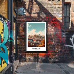 Warsaw Cityscape Vibrant Illustration Urban or Cityscape Poster PosterGoat