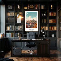 Warsaw Cityscape Vibrant Illustration Urban or Cityscape Poster PosterGoat