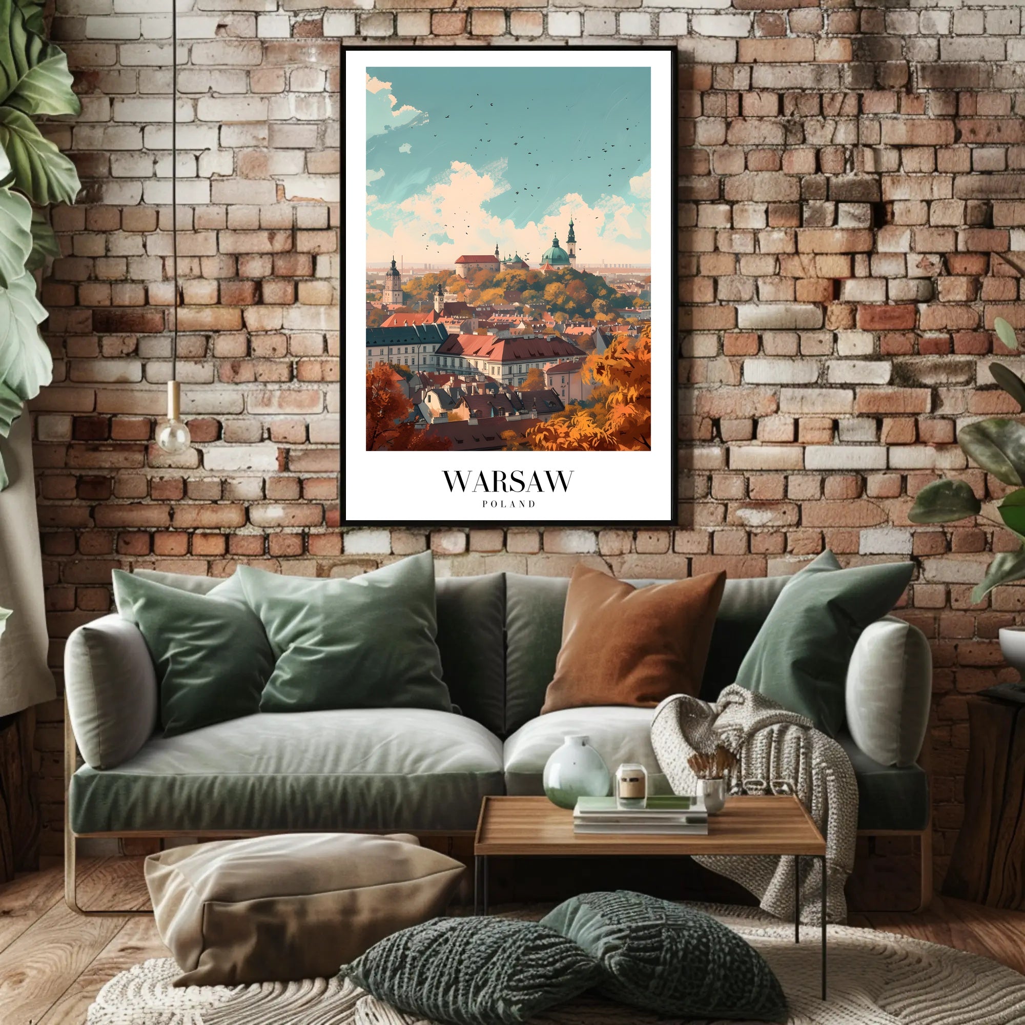 Warsaw Cityscape Vibrant Illustration Urban or Cityscape Poster PosterGoat