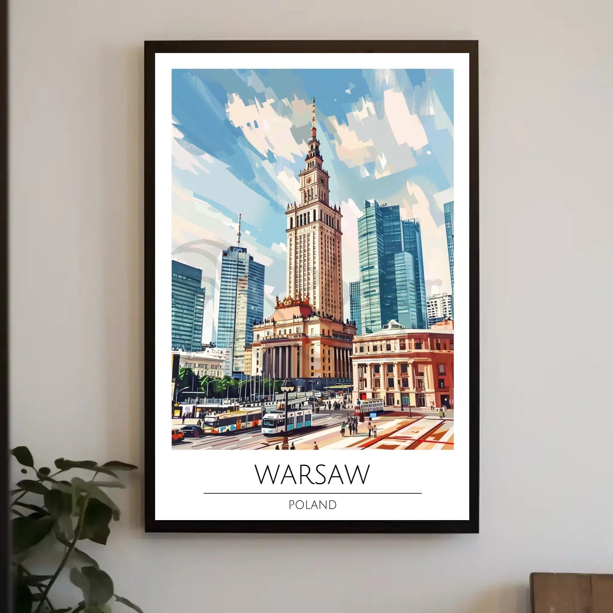 Warsaw Urban Life Cityscape Illustration Travel Poster PosterGoat